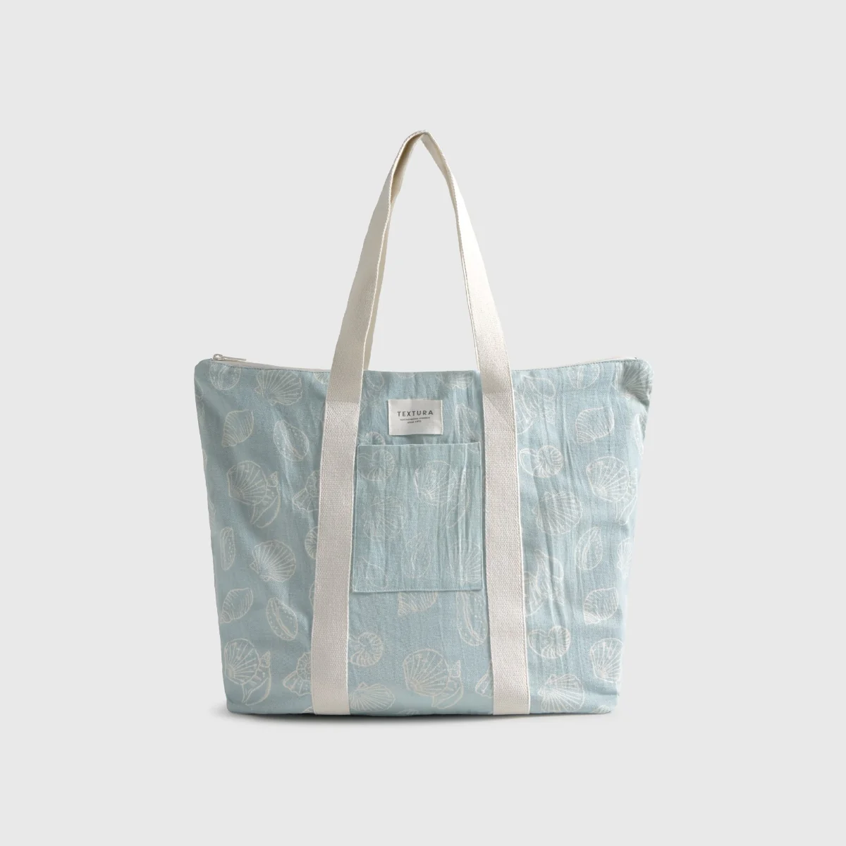 Bolsa de playa algodón estampado marino Medzul