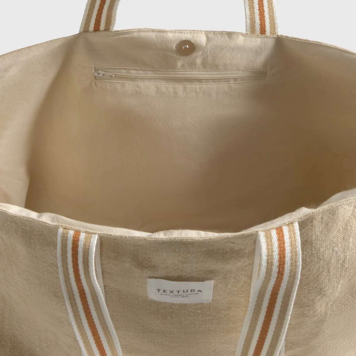 Bolsa de playa algodón con asas a rayas Rachel - Image 2