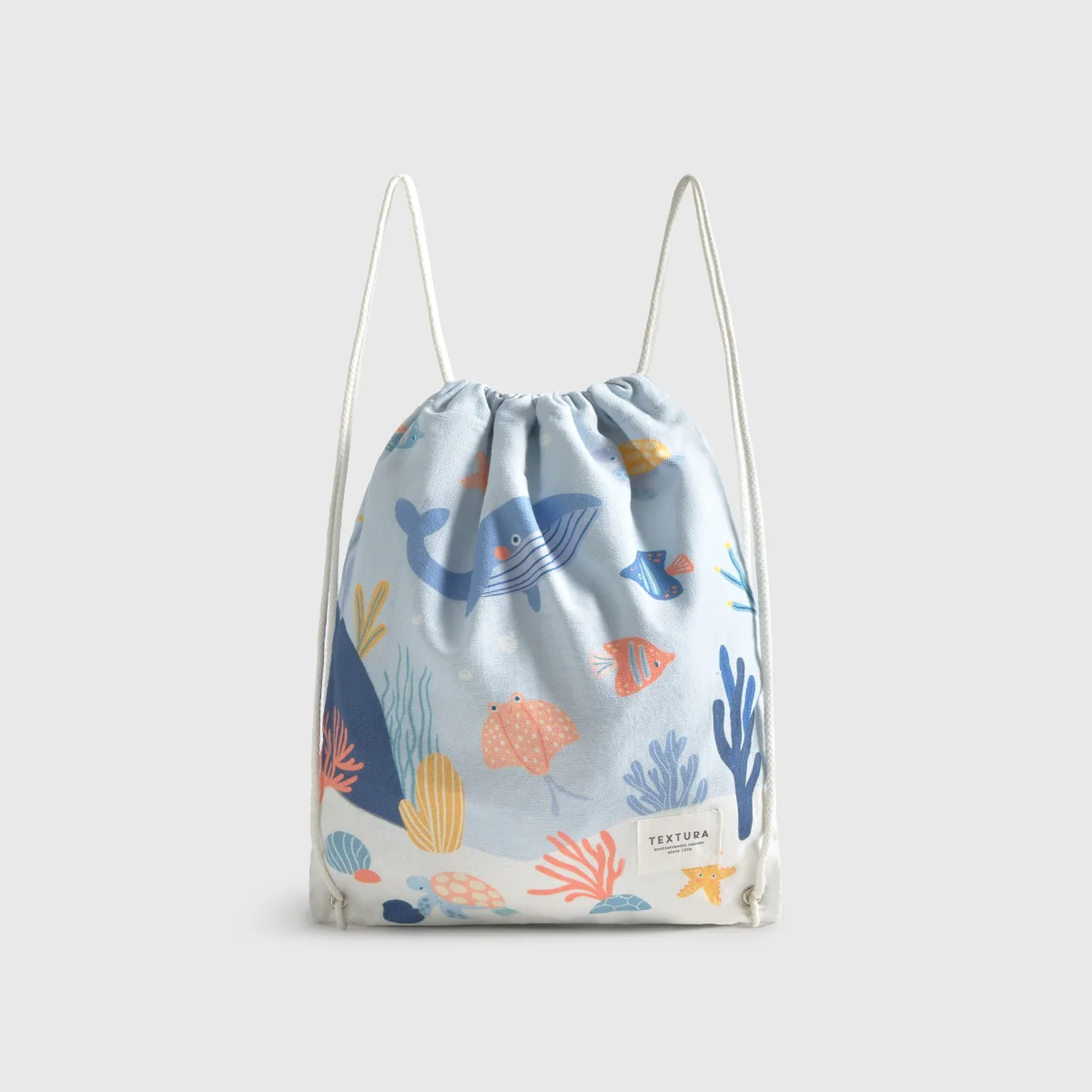 Bolsa mochila algodón fondo marino Marine