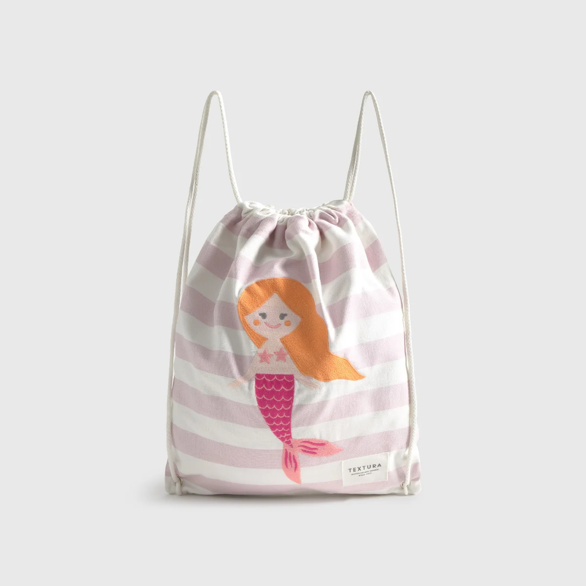 Bolsa mochila rayas y sirena bordada Mer