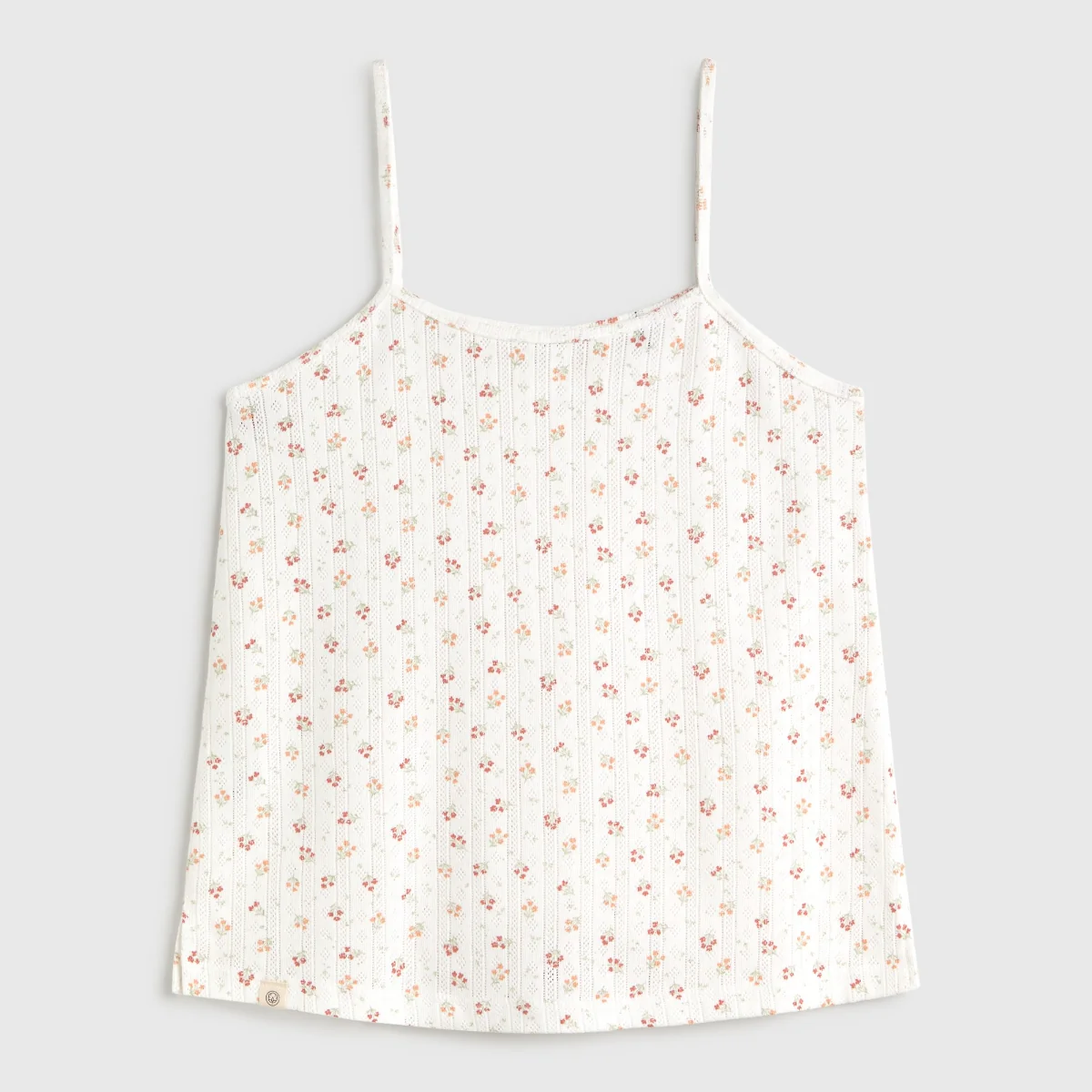 Camiseta tirantes algodón canalé estampado floral Fabiana - Image 4