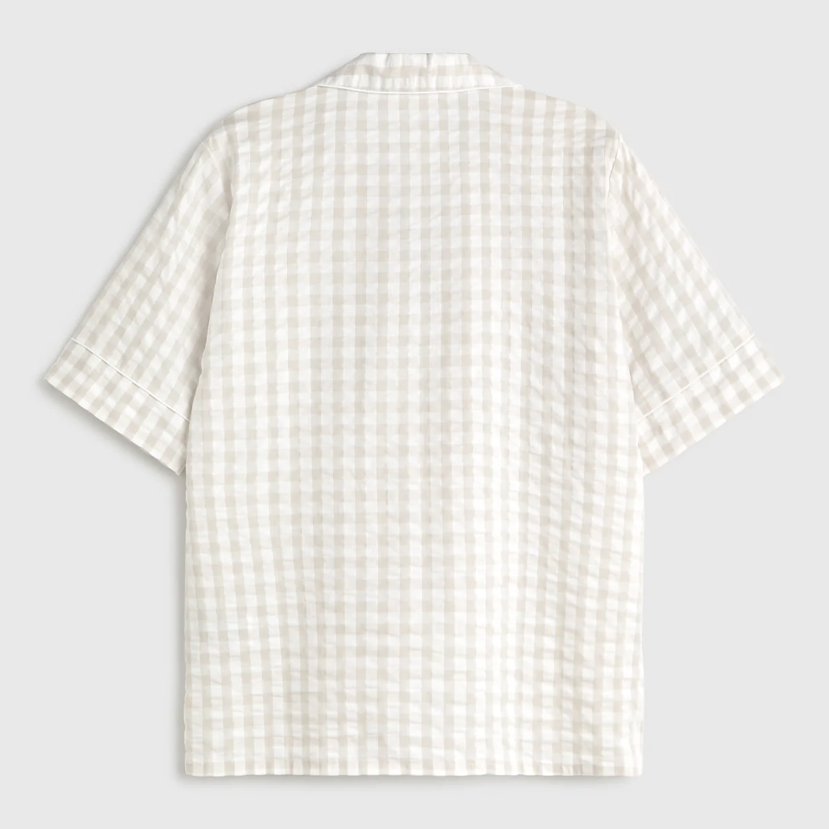 Camisa de algodón seersucker cuadros vichy Nat - Image 5