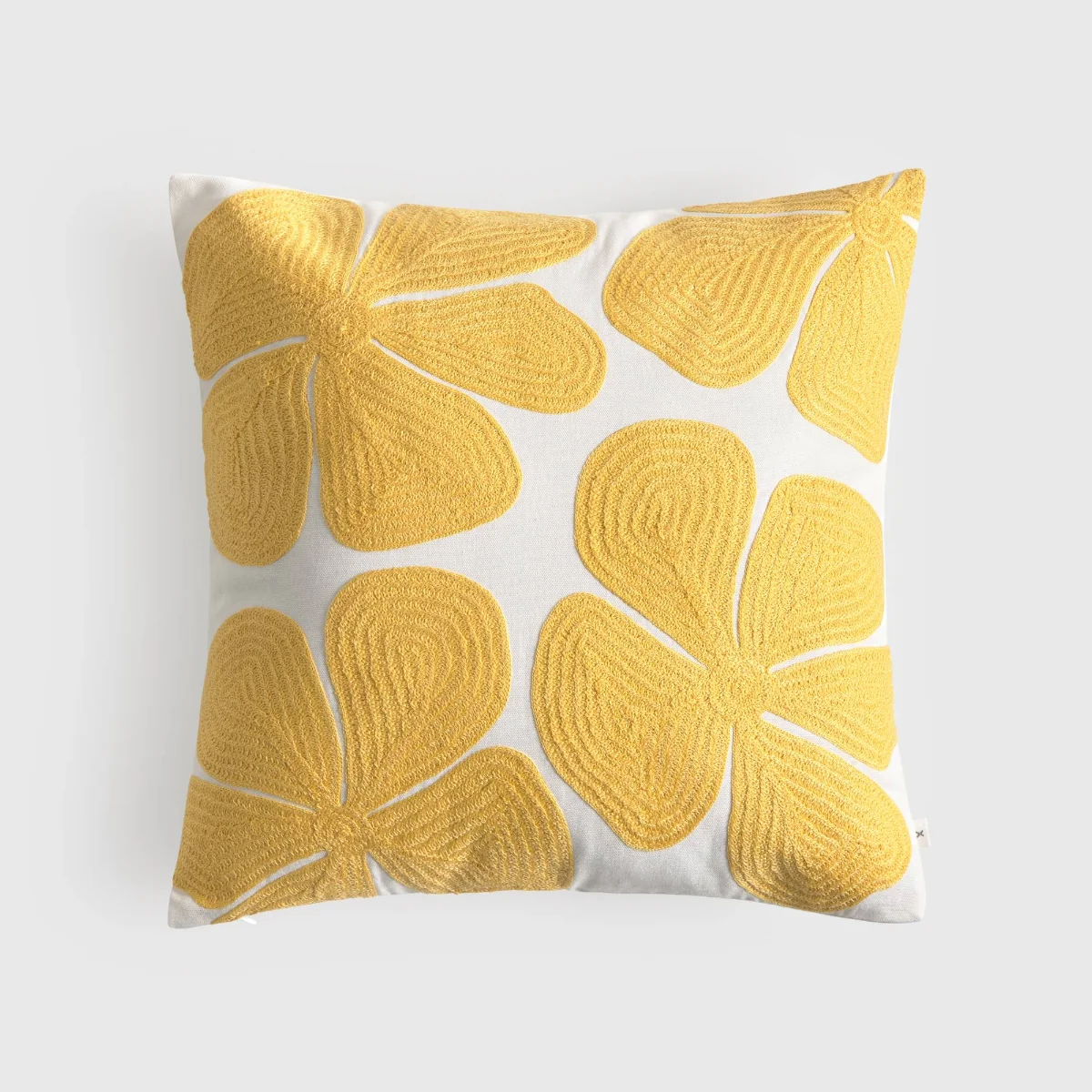 Funda de cojín algodón flores bordadas Foflis