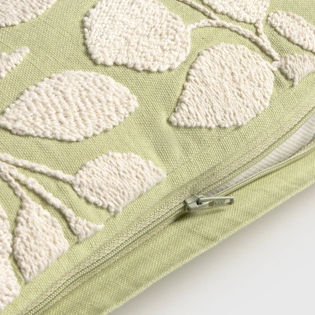 Funda de cojín algodón bordado hojas Folcu - Image 3