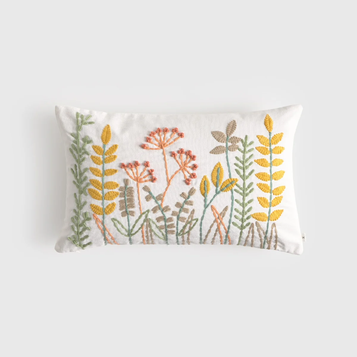 Funda de cojín algodón bordado floral Lita