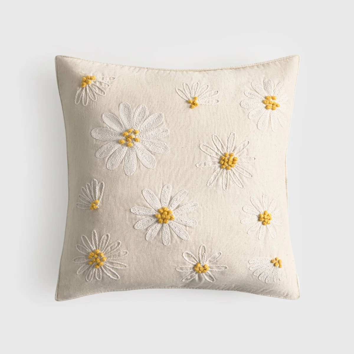 Funda de cojín algodón flores bordadas Fridasy
