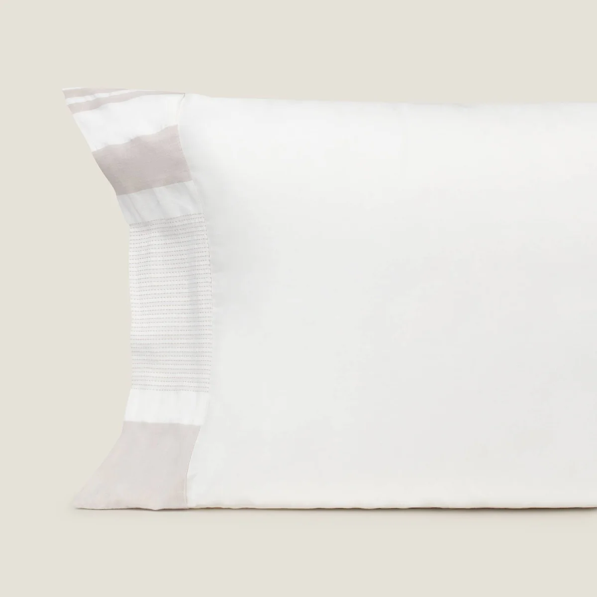 Funda de almohada algodón 180 hilos rayas bordadas Band