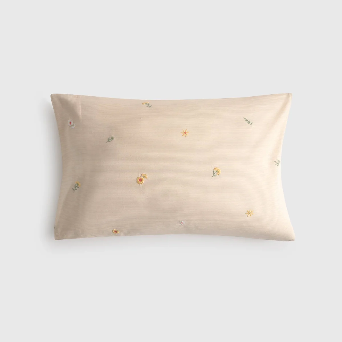 Funda de almohada algodón 180 hilos flores bordadas Laflora - Image 2
