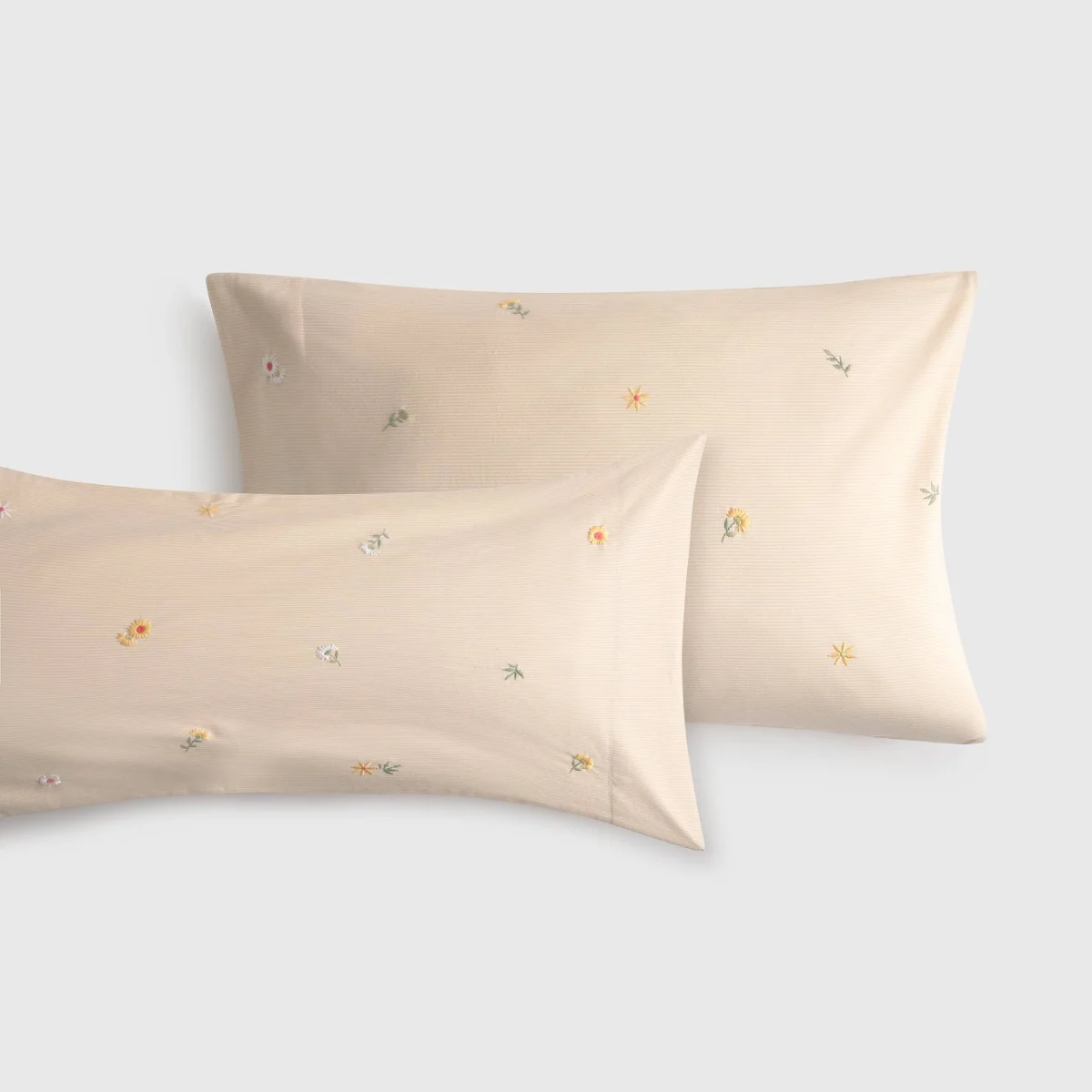 Funda de almohada algodón 180 hilos flores bordadas Laflora - Image 3