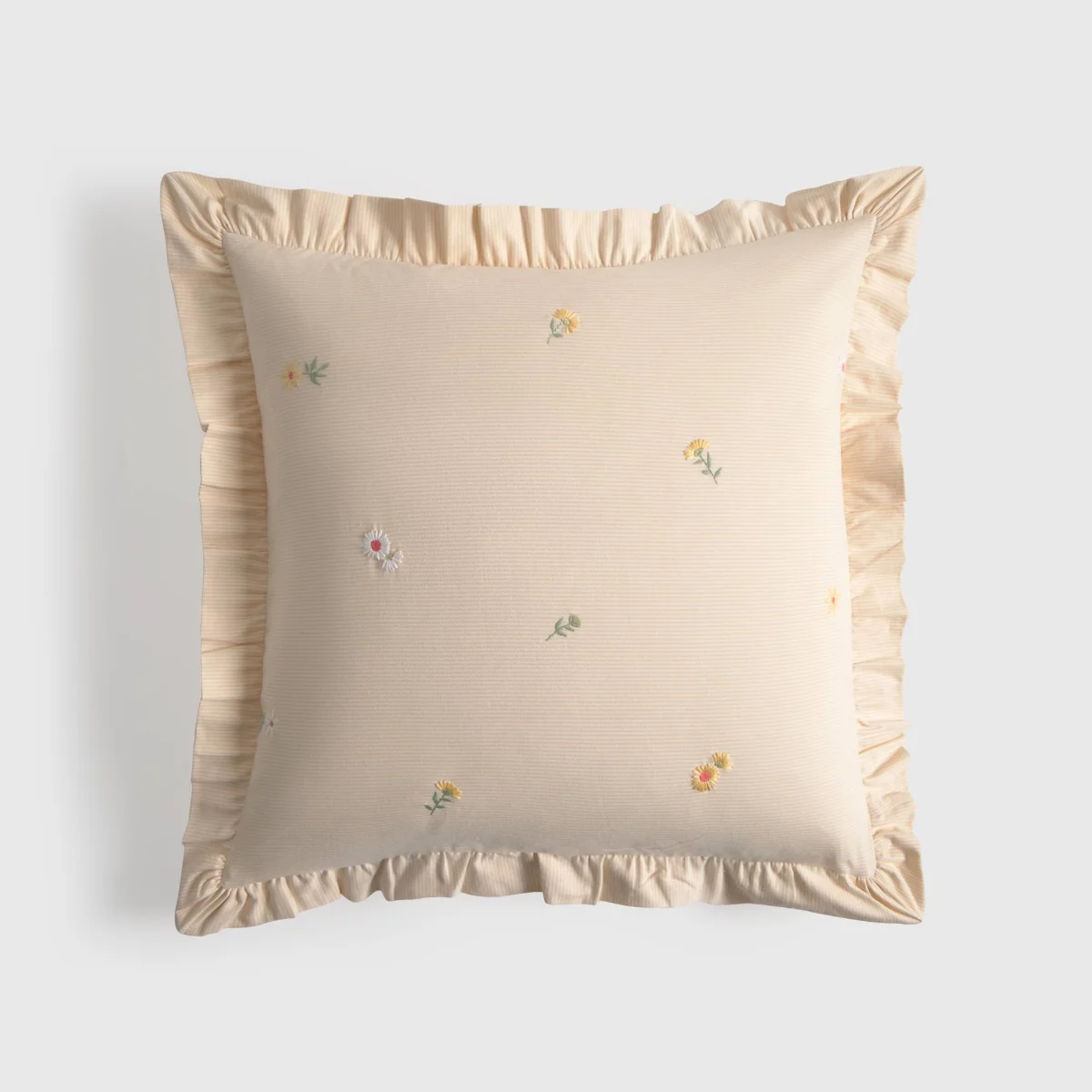 Funda de cuadrante algodón 180 hilos flores bordadas Laflora