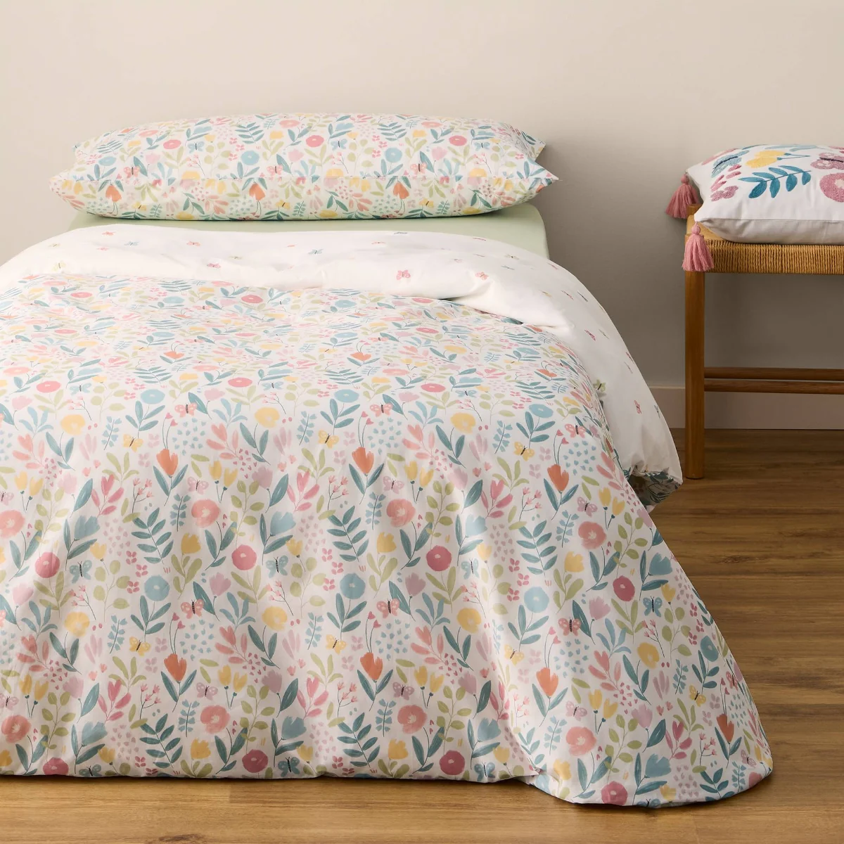 Set funda nórdica algodón percal 180 hilos floral Bloom