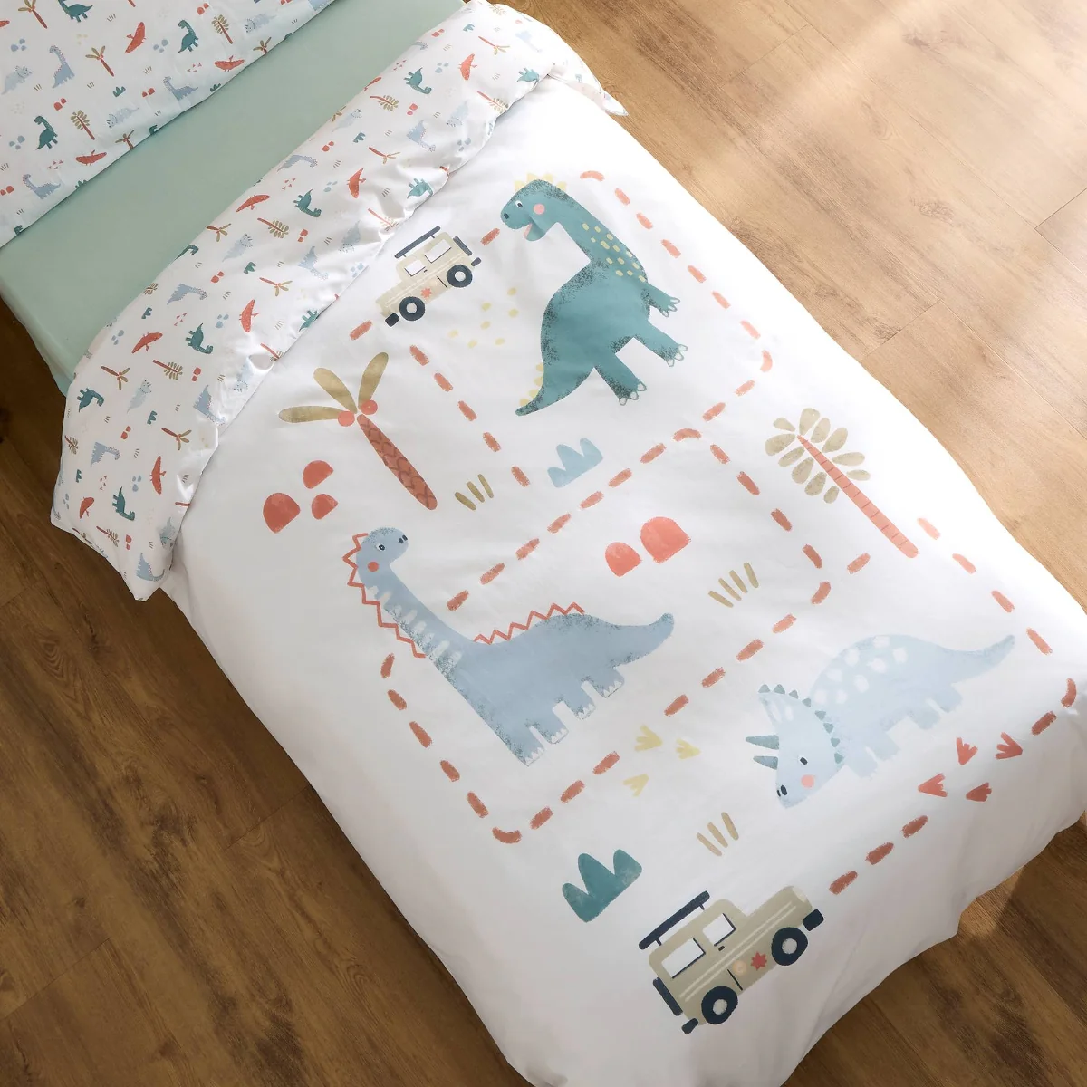 Set funda nórdica algodón percal 180 hilos dinosaurios