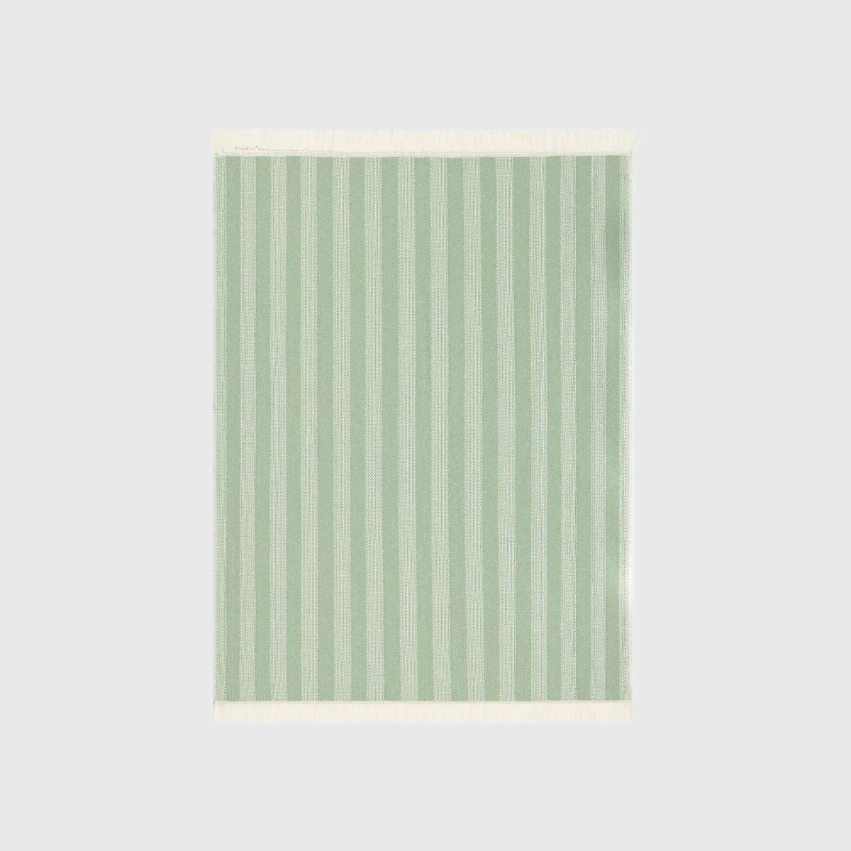 Plaid de rayas tejidas verde con flecos Primpla - Image 2