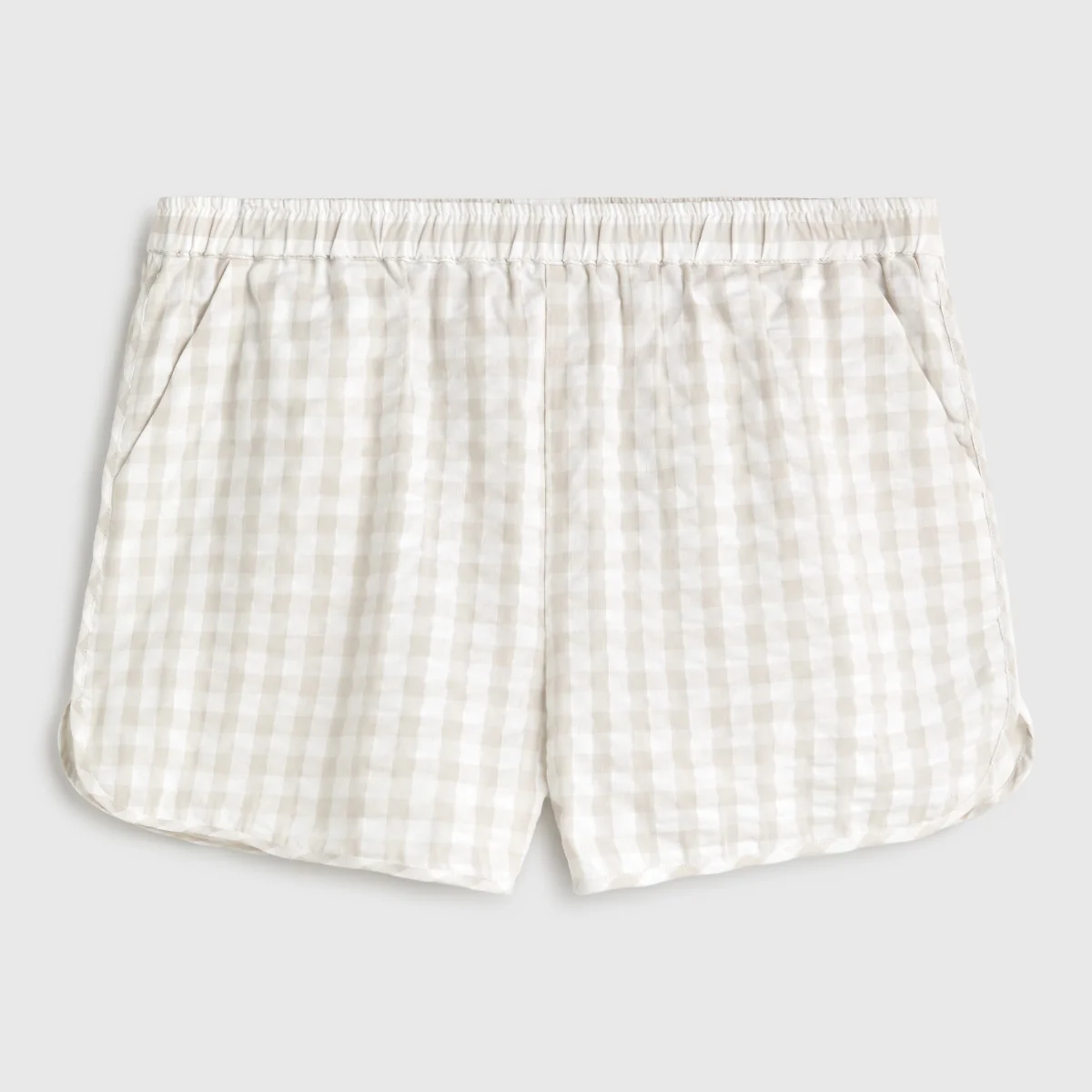 Short de algodón seersucker cuadros vichy Nat - Image 4