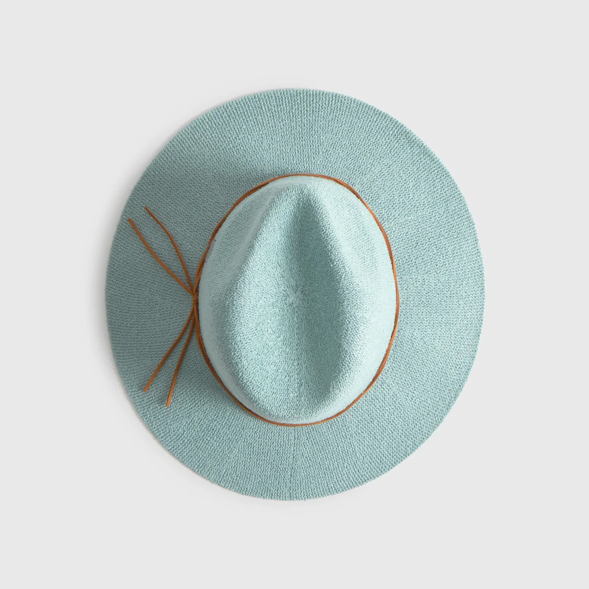 Sombrero ala ancha tira efecto cuero Coral - Image 2