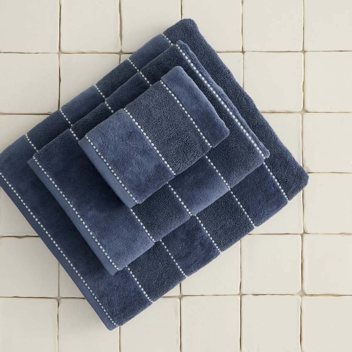 Toalla de baño algodón velour rayas Meto - Image 2