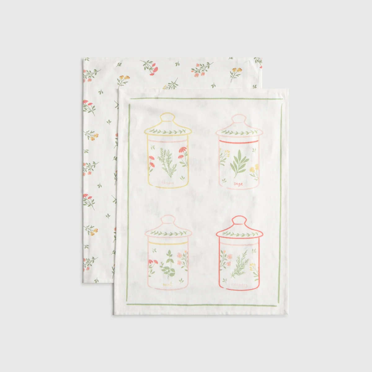 Set de 2 trapos estampado flores Florgu