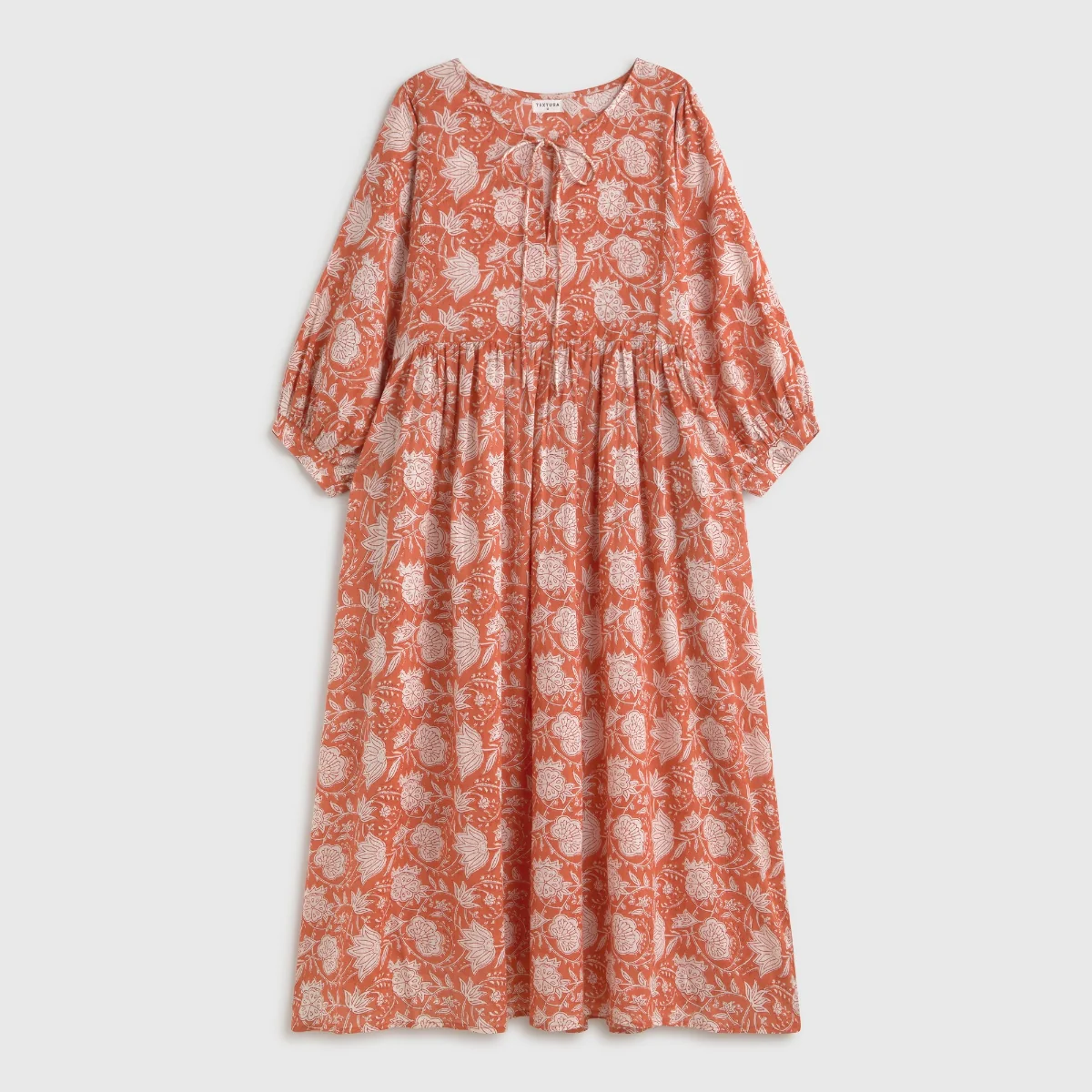 Caftán largo algodón estampado floral Kenla - Image 4