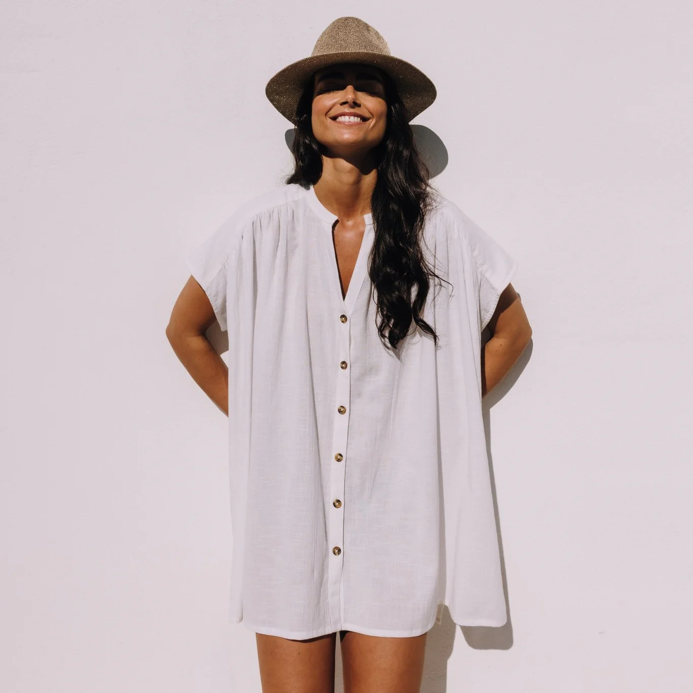 Caftán algodón estilo camisola Sere